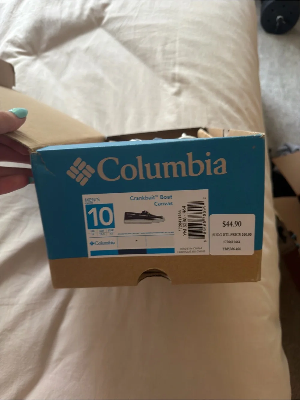 Columbia Men's Navy Canvas Boat Shoes with White Laces
